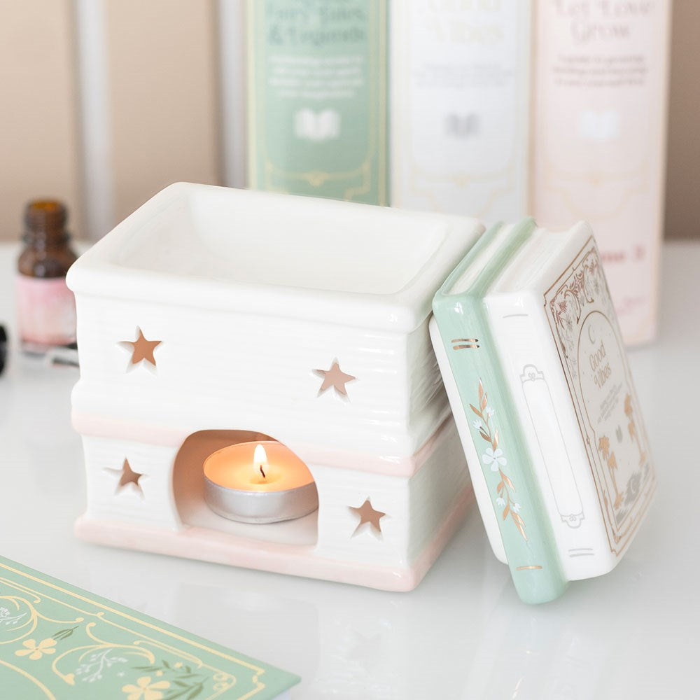 Pastel Ceramic Book Stack Oil Burner