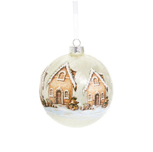 Gingerbread Cottage Ball Hanging - OCTOBER ARRIVAL