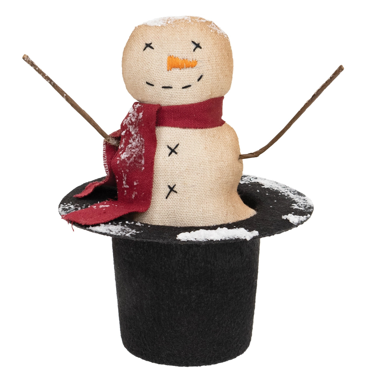 Stuffed Snowy Snowman in Top Hat 20cm