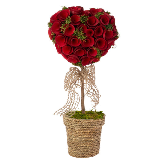Hearts For You Topiary in Basket 35cm