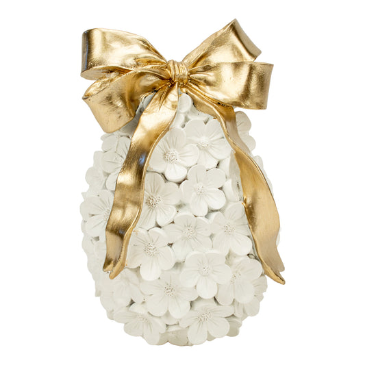 Ivory Egg with Gold Bow 18cm - 2026 FEBRUARY ARRIVAL