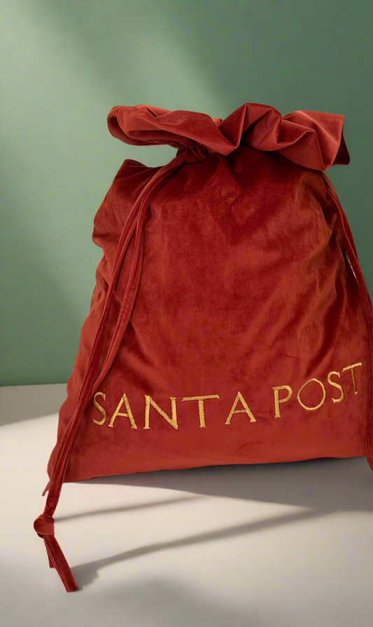 Red "SANTA POST" Luxury Velvet Santa Sack