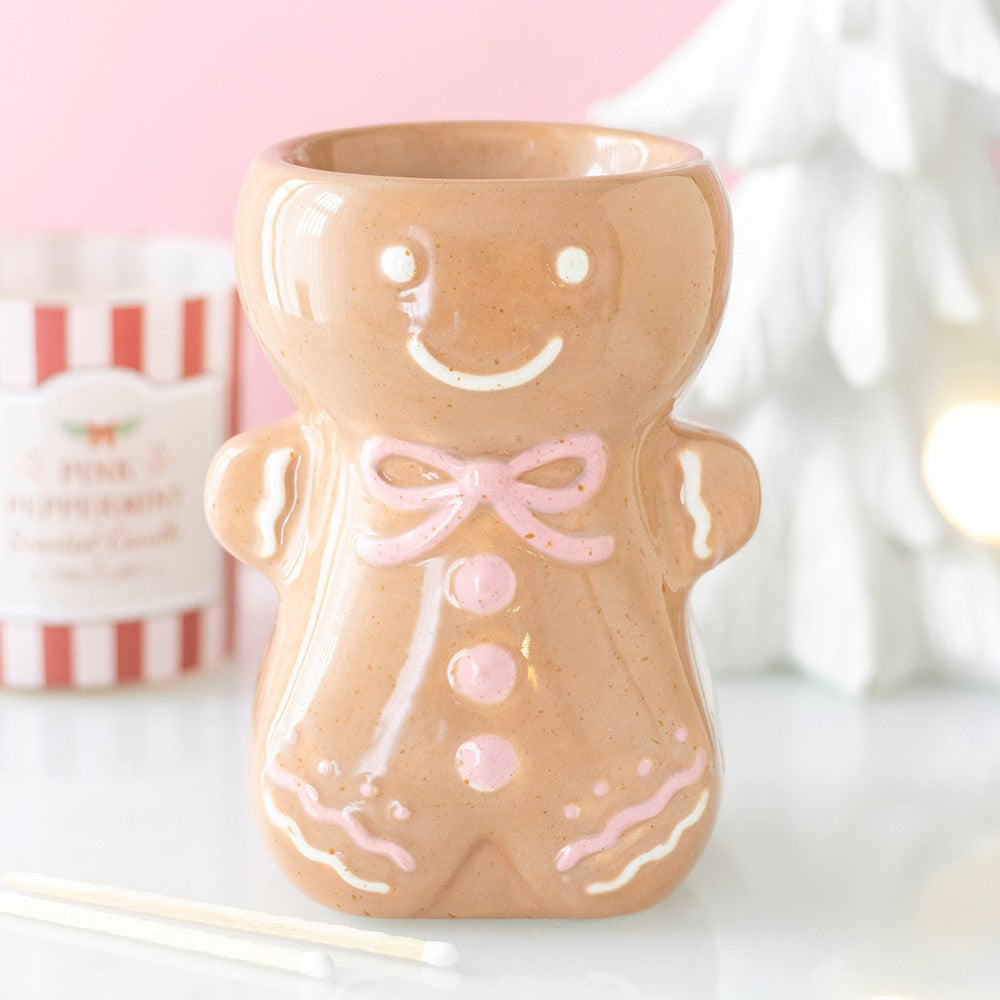 PRE ORDER - Pink Ceramic Gingerbread Man Oil Burner - 2026 SEPTEMBER ARRIVAL
