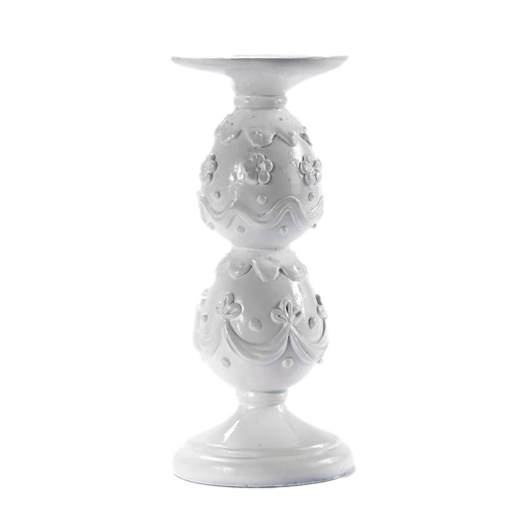 White Double Egg Candle Holder