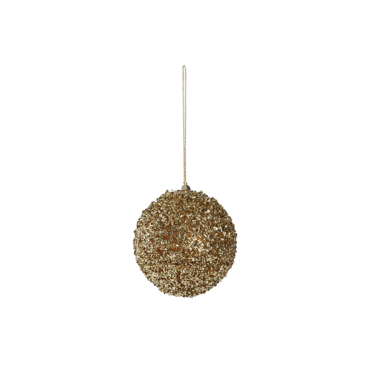 Gold Beaded Ball Ornament