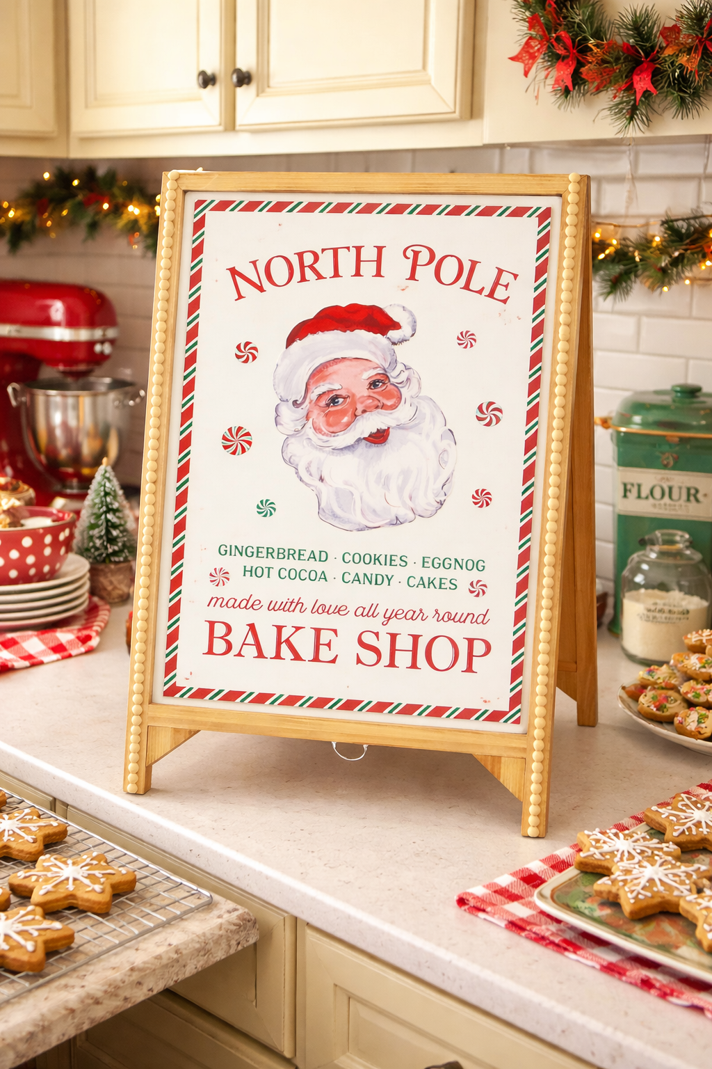 PRE ORDER - Large Standing North Pole Bake Shop Sign 76cm - 2026 OCTOBER ARRIVAL