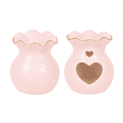 PRE ORDER - Pink Fluted Ceramic Oil Burner With Gold Detail 🩷 - 2026 OCTOBER ARRIVAL
