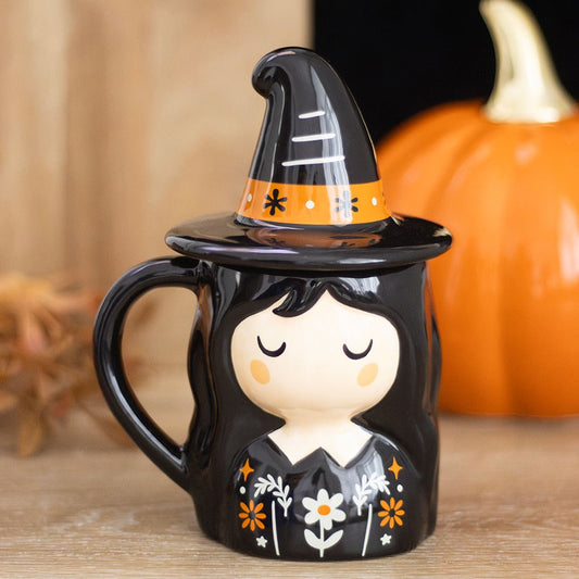 Frightful Folk Witch Ceramic Lidded Mug