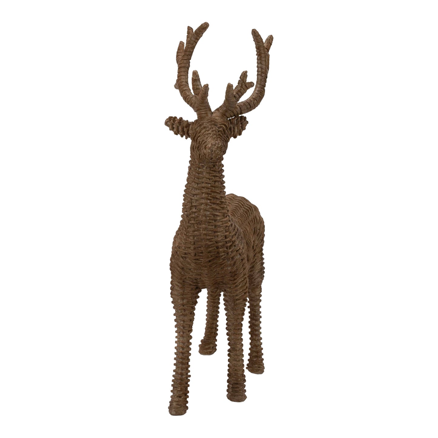 PRE ORDER - Natural Rattan Resin Standing Deer 43cm - 2026 OCTOBER ARRIVAL