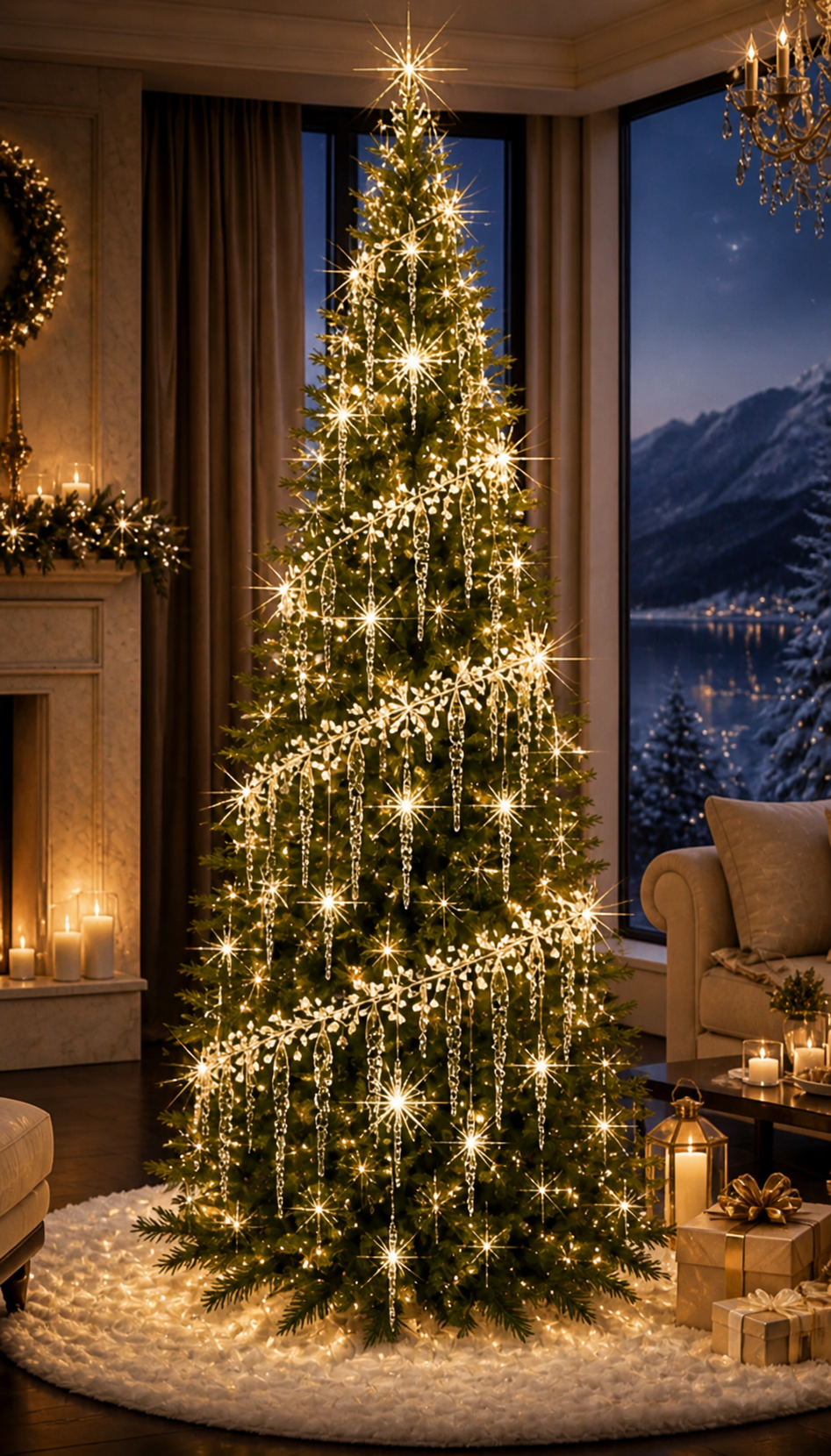PRE ORDER - Magical Floating Icicle Spiral Tree Light Set 10m Long - 2026 OCTOBER ARRIVAL