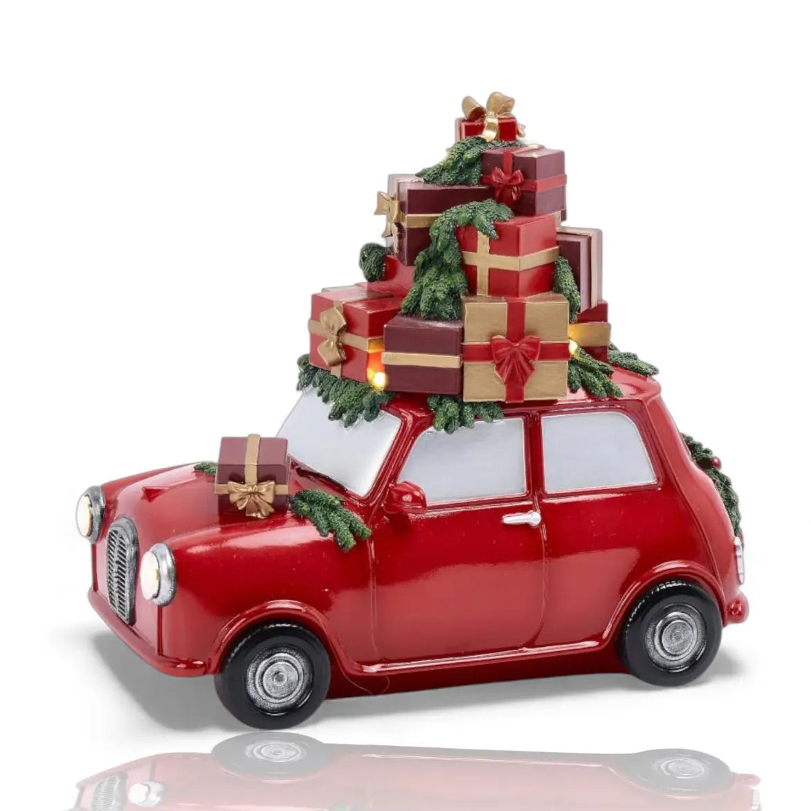 PRE ORDER - LED Red Vintage Christmas Car With Gifts - 2026 OCTOBER ARRIVAL