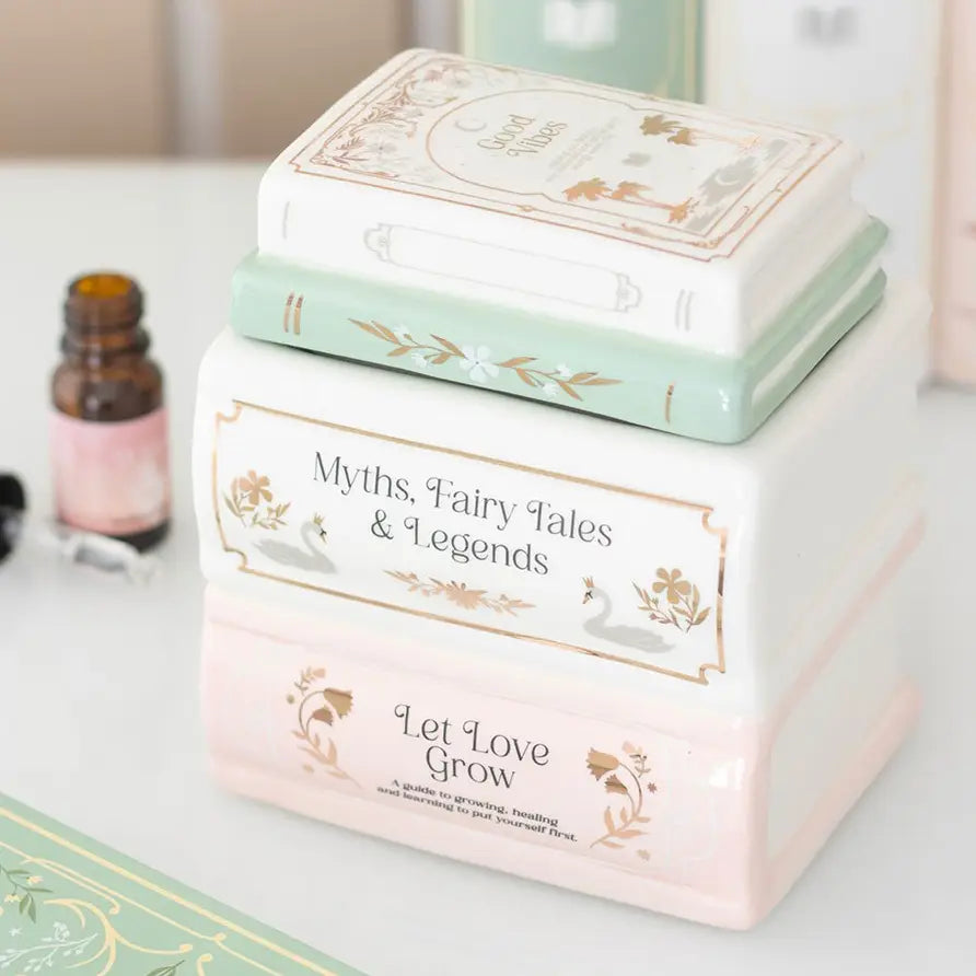 Pastel Ceramic Book Stack Oil Burner