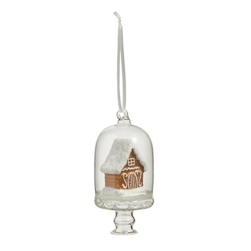 Gingerbread Glass Cloche Ornament