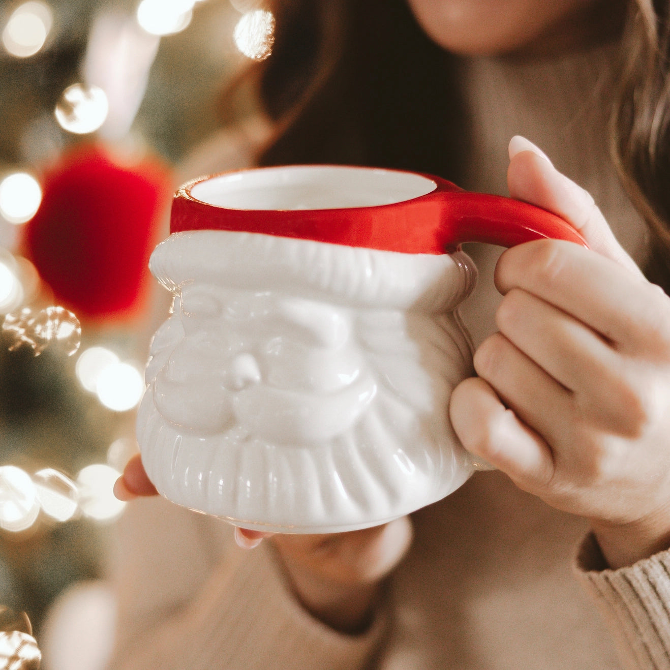 Red Hat Santa Ceramic Mug
