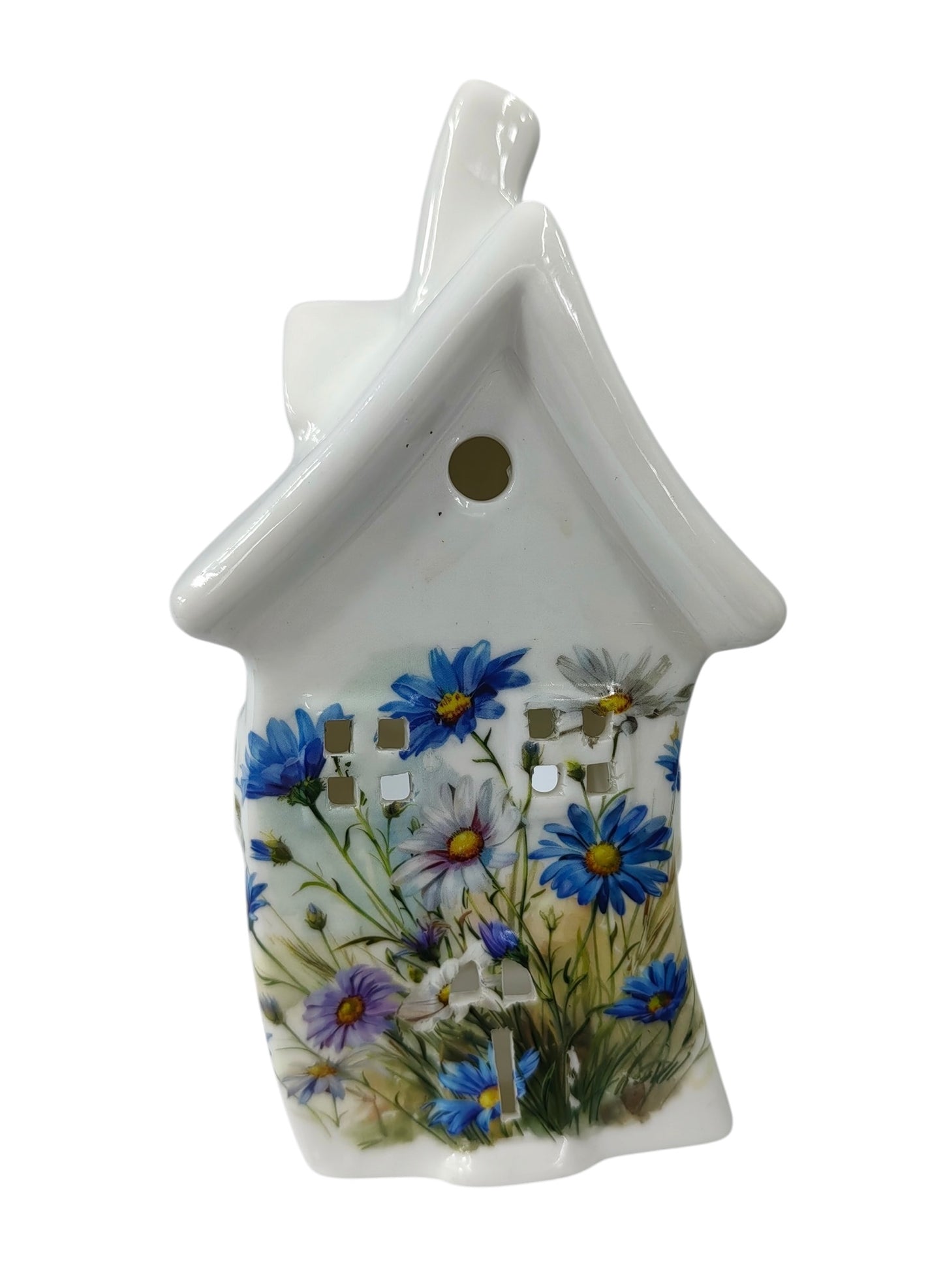 PRE ORDER - Small Blue Daisy Ceramic Tea Light House - 2026 SEPTEMBER ARRIVAL