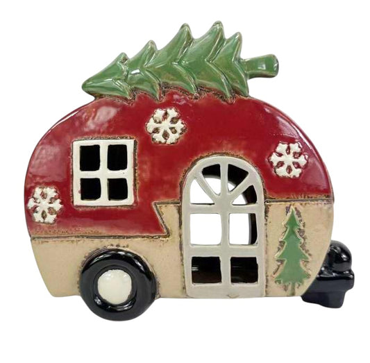 PRE ORDER - Christmas Pottery Caravan Tea light - 2026 SEPTEMBER ARRIVAL