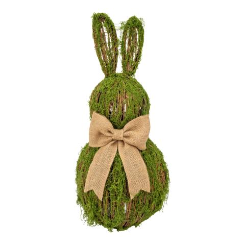 Moss Flocked Wicker Sitting Rabbit 70cm - 2026 FEBRUARY ARRIVAL