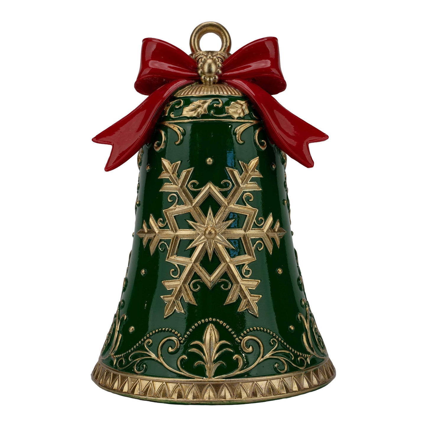 PRE ORDER - Green Traditional Christmas Bell with Bow 25cm - 2026 OCTOBER ARRIVAL