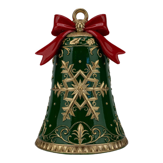PRE ORDER - Green Traditional Christmas Bell with Bow 25cm - 2026 OCTOBER ARRIVAL