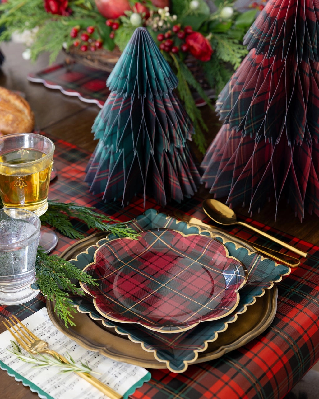 PRE ORDER - Plaid Paper Decorative Tree Set of 2 - 2026 OCTOBER ARRIVAL