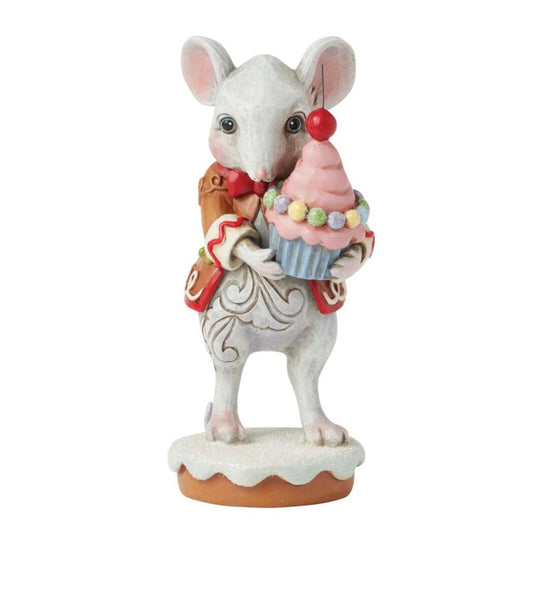 OCTOBER ARRIVAL- Gingerbread Christmas Mouse Boy with Cupcake