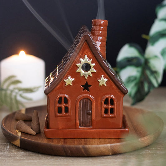 Celestial Hearth Cottage Incense Cone Holder