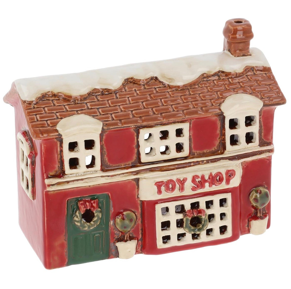 PRE ORDER - Christmas Toy Shop Pottery Tea Light Village House - 2026 SEPTEMBER ARRIVAL