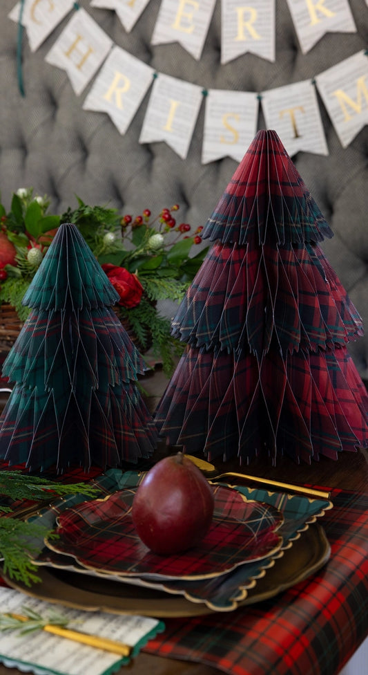 PRE ORDER - Plaid Paper Decorative Tree Set of 2 - 2026 OCTOBER ARRIVAL