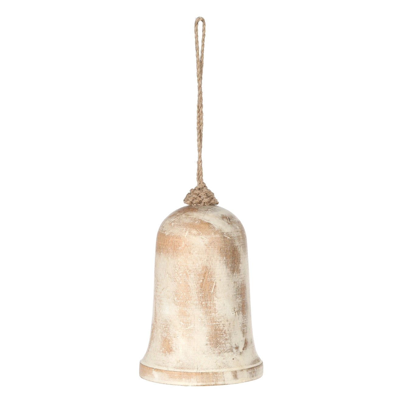 Wooden White Washed Jingle Bell