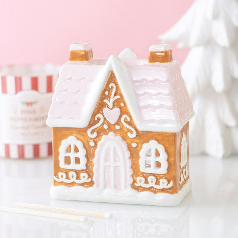 PRE ORDER - Pink Sugarplum Gingerbread House Oil Burner and Wax Warmer - 2026 SEPTEMBER ARRIVAL