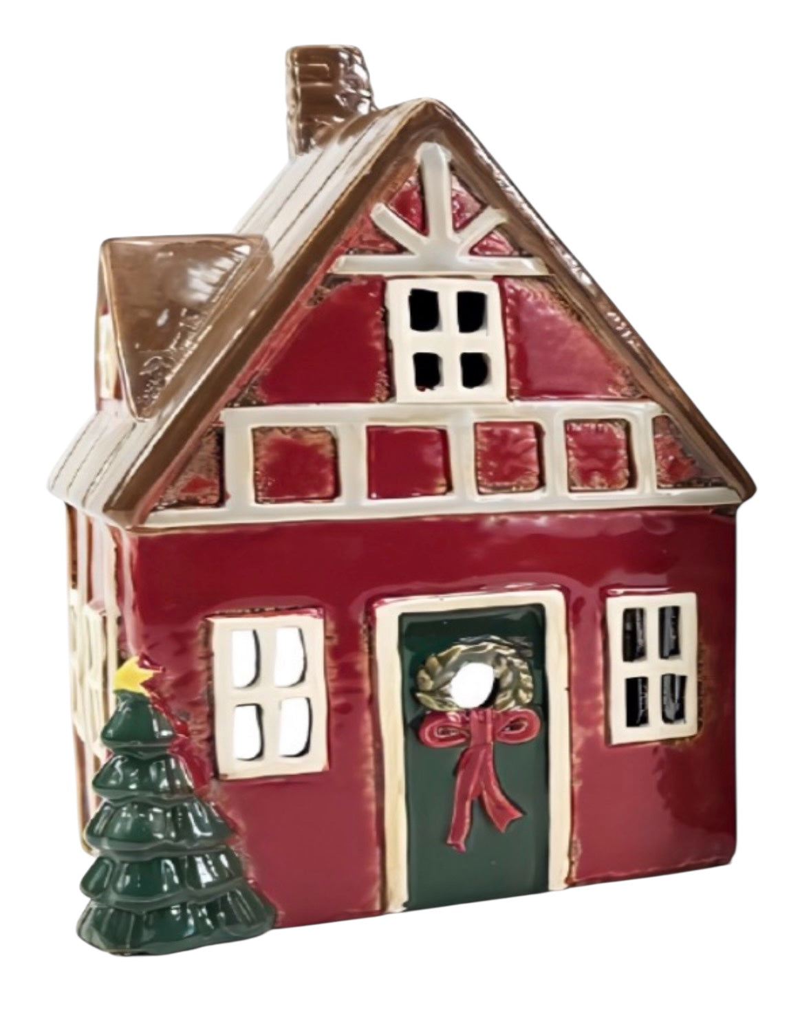 PRE ORDER - Red Pottery Christmas Tea Light House - 2026 SEPTEMBER ARRIVAL