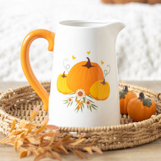 Autumn Pumpkin Ceramic Fall Flower Jug - MID MAY ARRIVAL