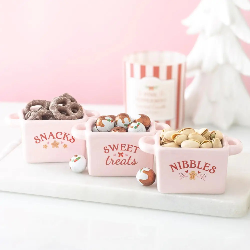 PRE ORDER - Pink Sugarplum Bakery Ceramic Snack Bowls Set of 3 - 2026 SEPTEMBER ARRIVAL