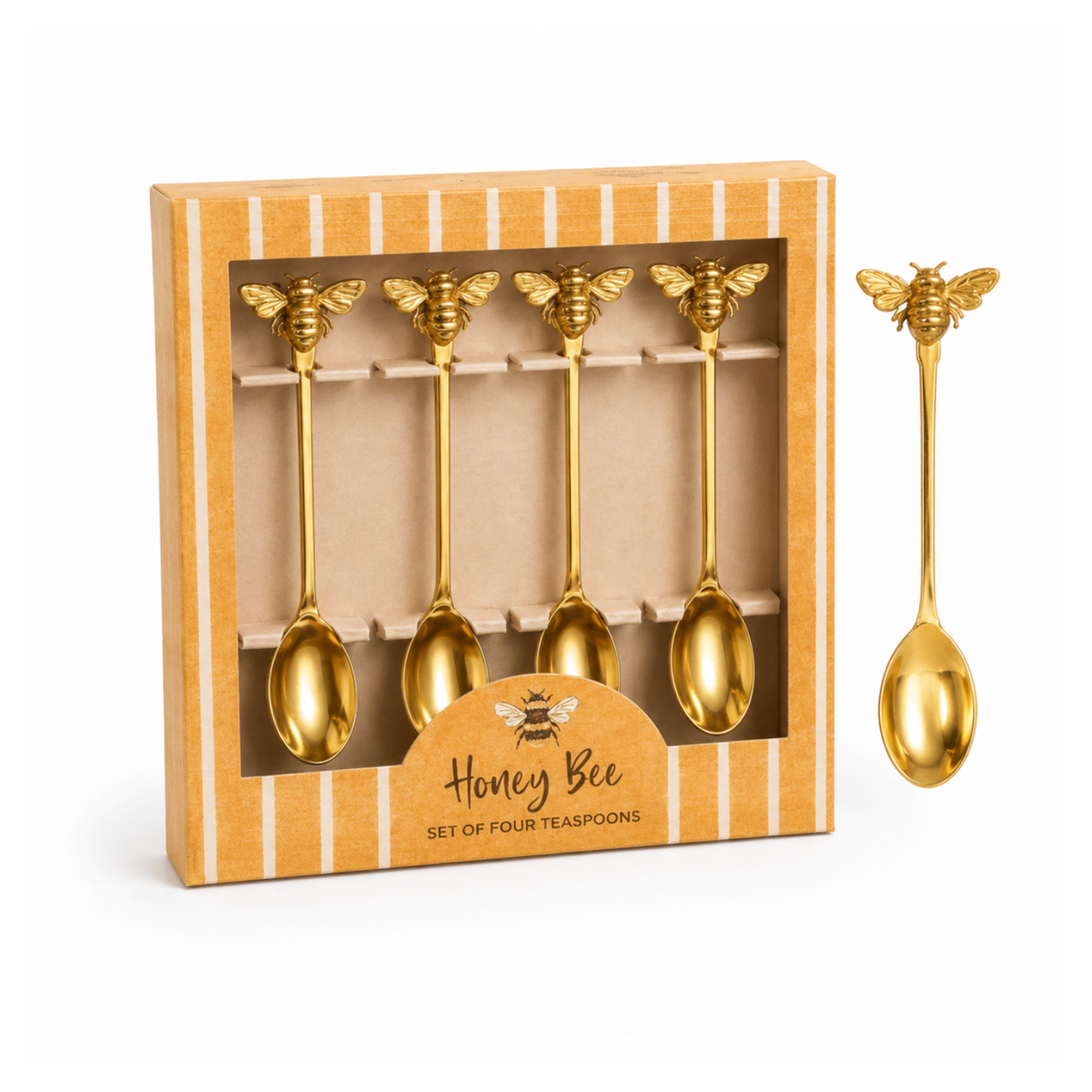 PRE ORDER - Honey Bee Metal Teaspoons Set of 4 - 2026 OCTOBER ARRIVAL