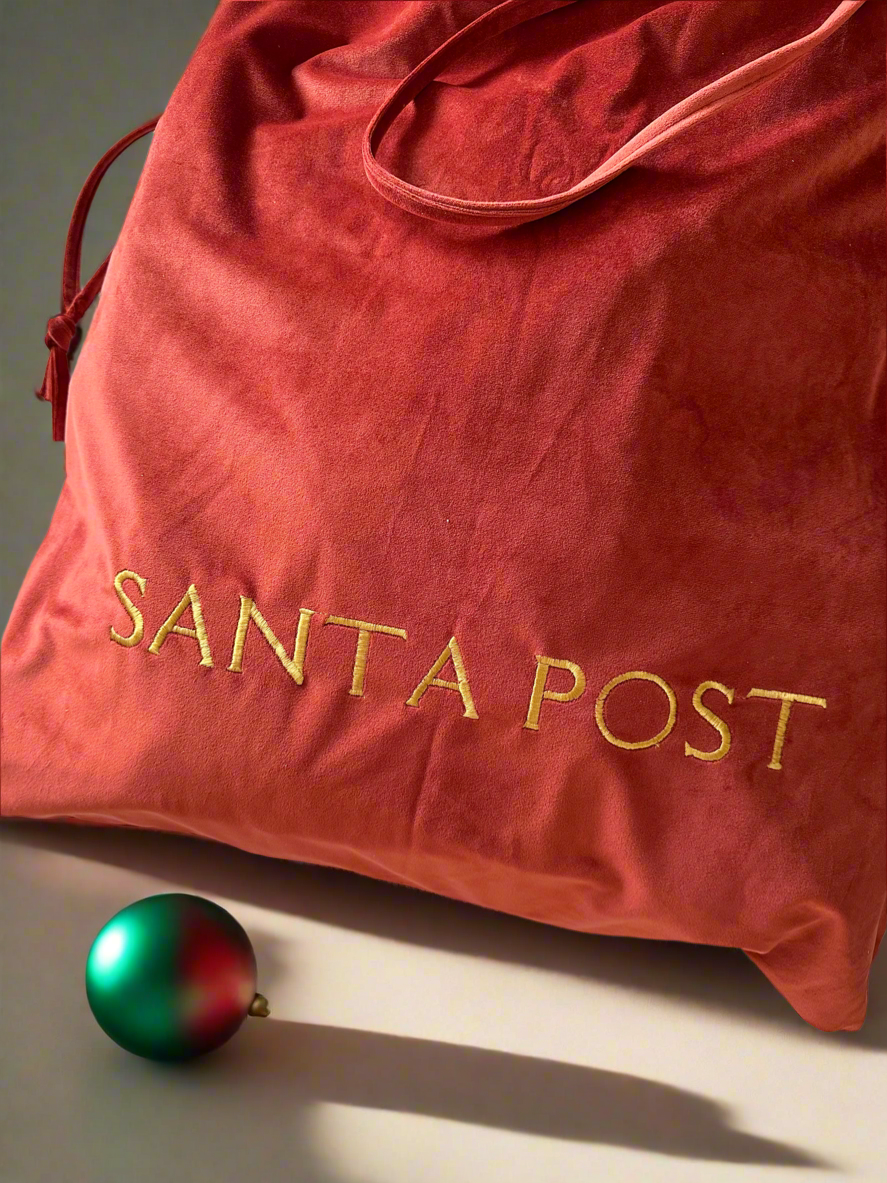 Red "SANTA POST" Luxury Velvet Santa Sack