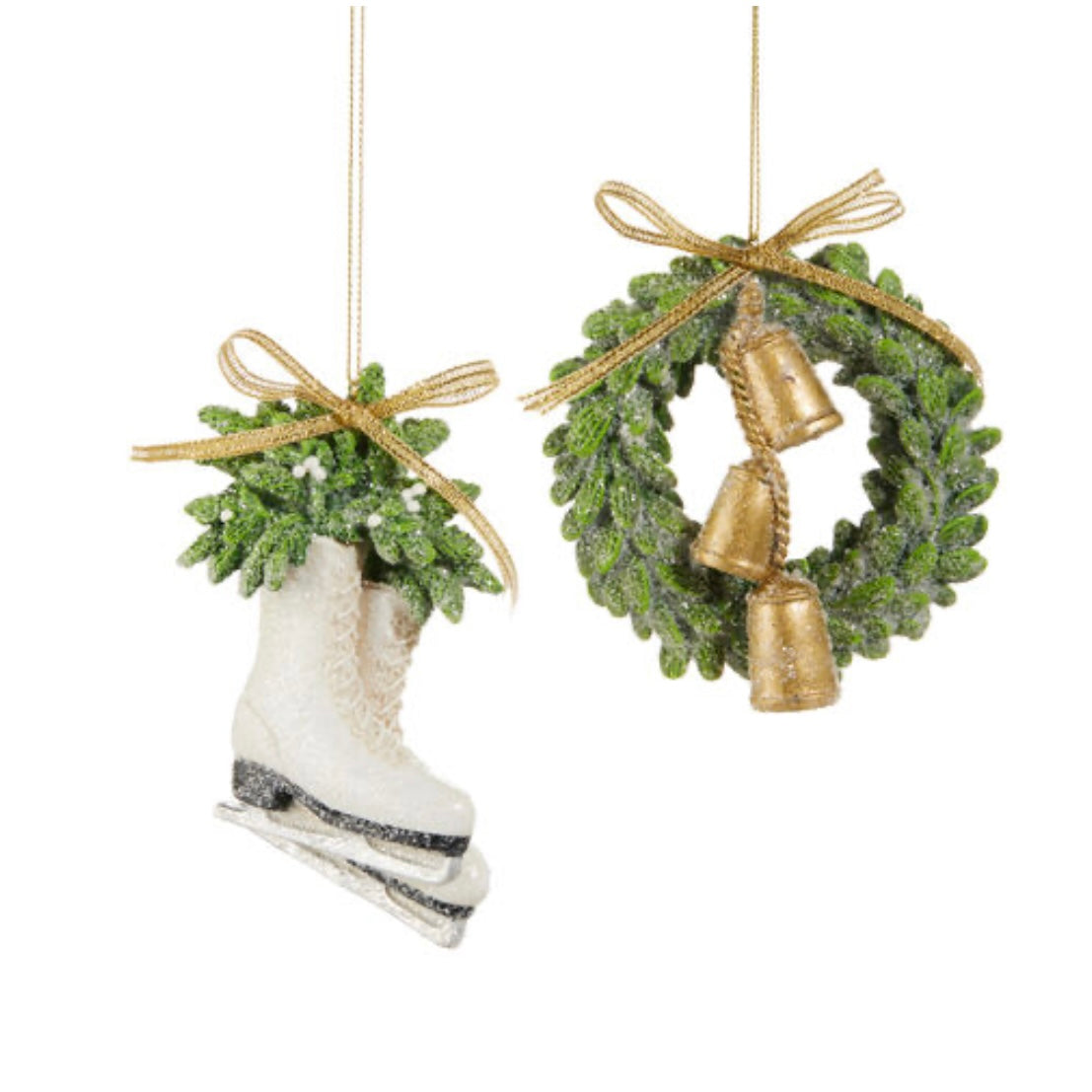 OCTOBER ARRIVAL- Deck The Halls Farmhouse Frosted skate & Bell Assorted