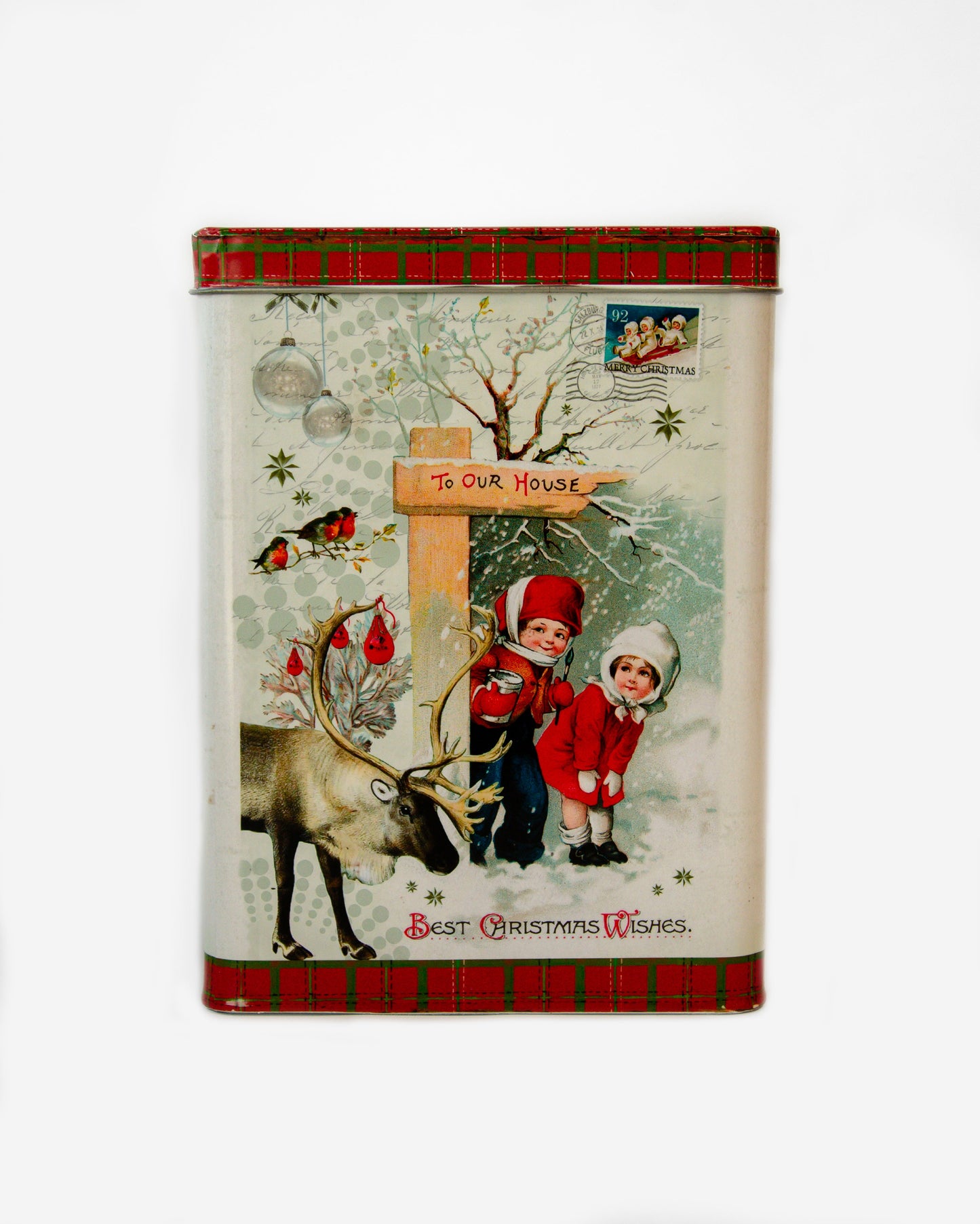 Christmas Vintage Scene Tins with Lid Set of 3 - SEPTEMBER ARRIVAL