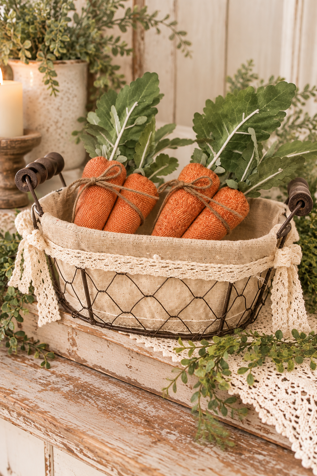 PRE ORDER - Herringbone Orange Fabric Carrots Set of 3 - 2026 NOVEMBER ARRIVAL