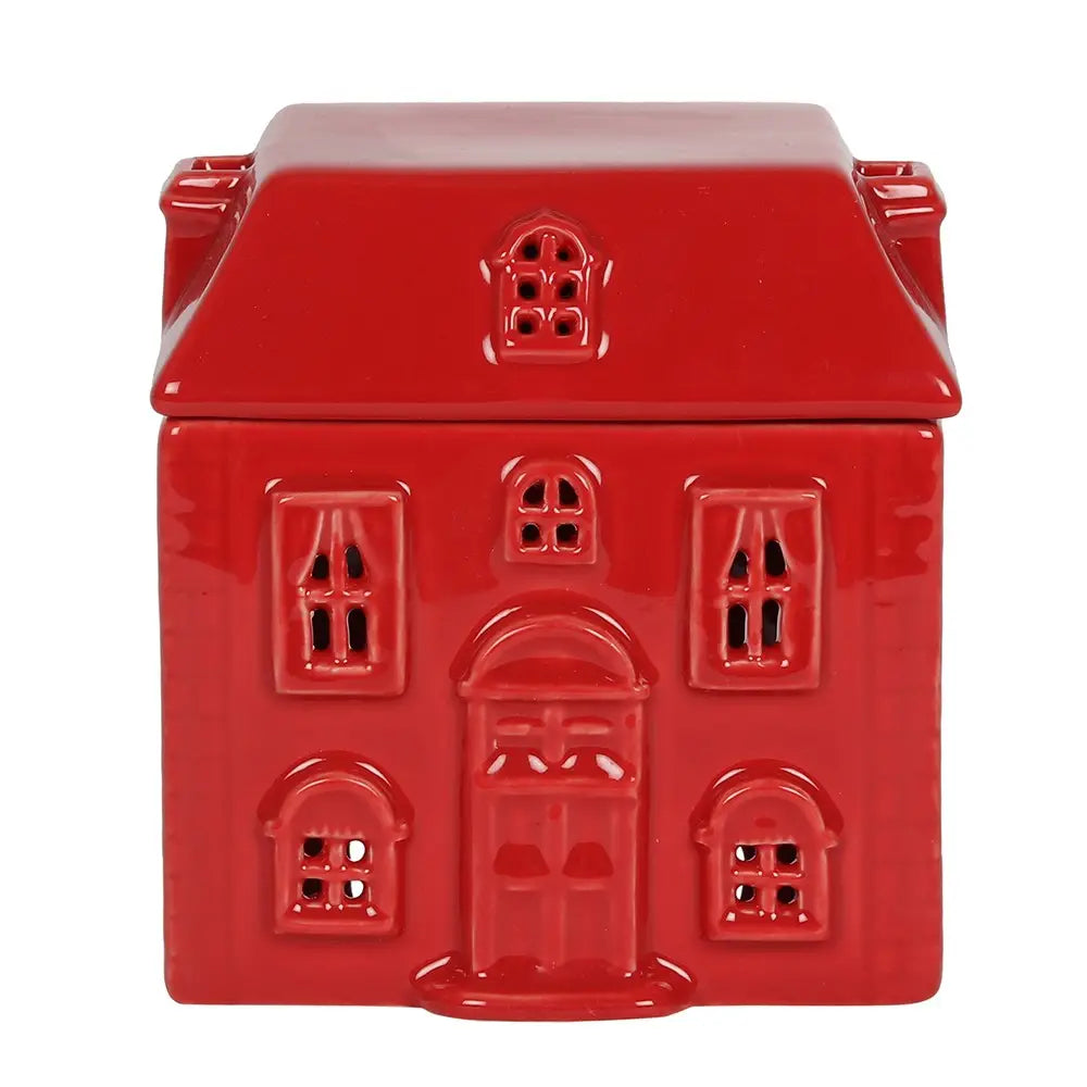 Red Holiday House Ceramic Oil & Wax Burner 15cm