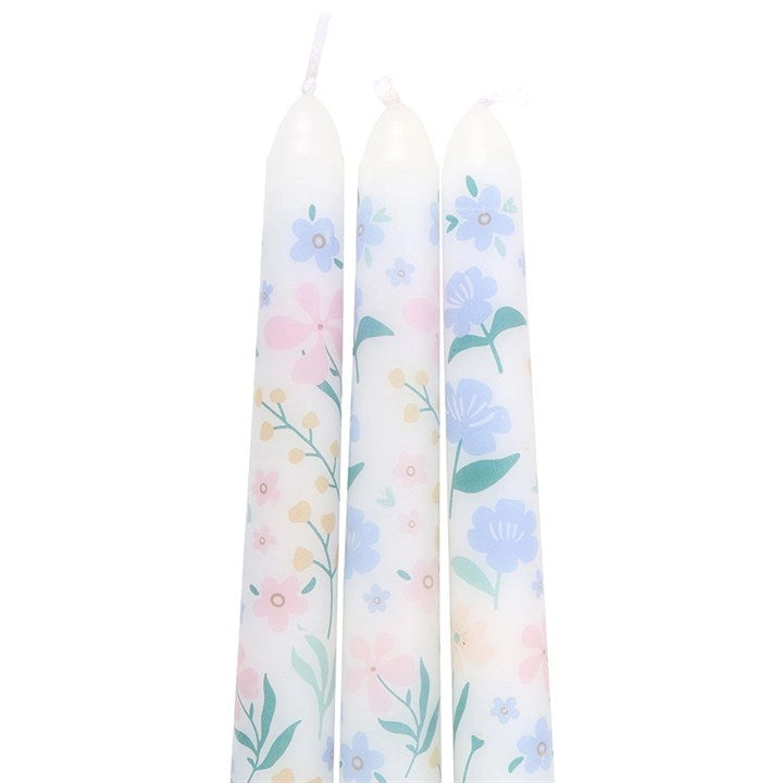 Ditsy Floral Taper Candle Set of 3