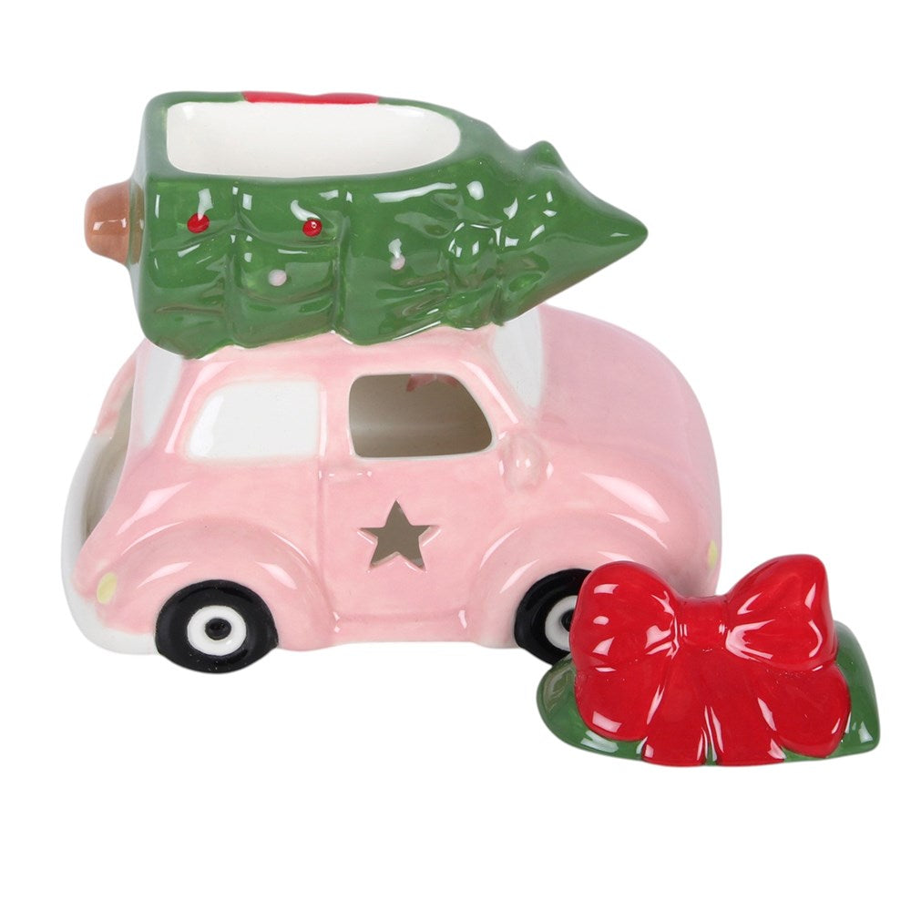 PRE ORDER - Pink CeramicCar with Christmas Tree Oil Burner - 2026 SEPTEMBER ARRIVAL