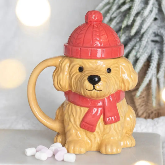 Christmas Winter Puppy Lidded Mug