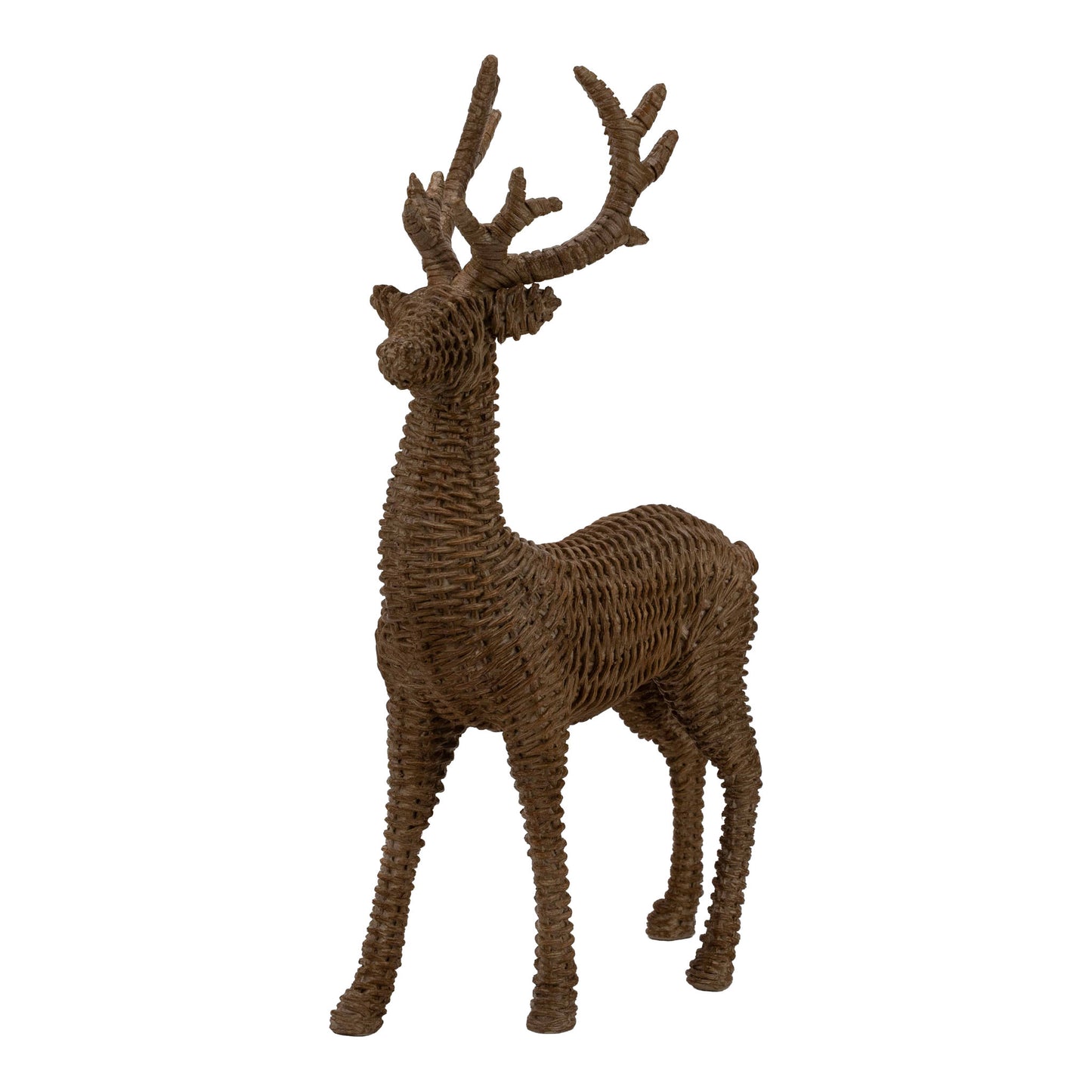 PRE ORDER - Natural Rattan Resin Standing Deer 43cm - 2026 OCTOBER ARRIVAL