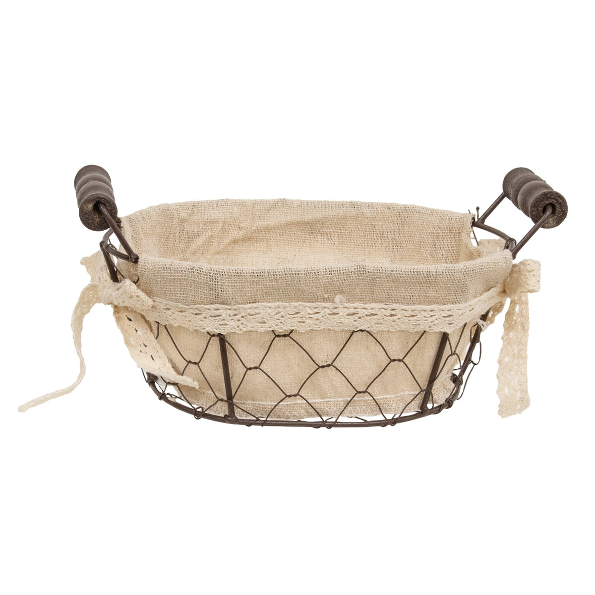 PRE ORDER - Fabric Lined Chicken Wire Basket With Handles  - 2026 NOVEMBER ARRIVAL