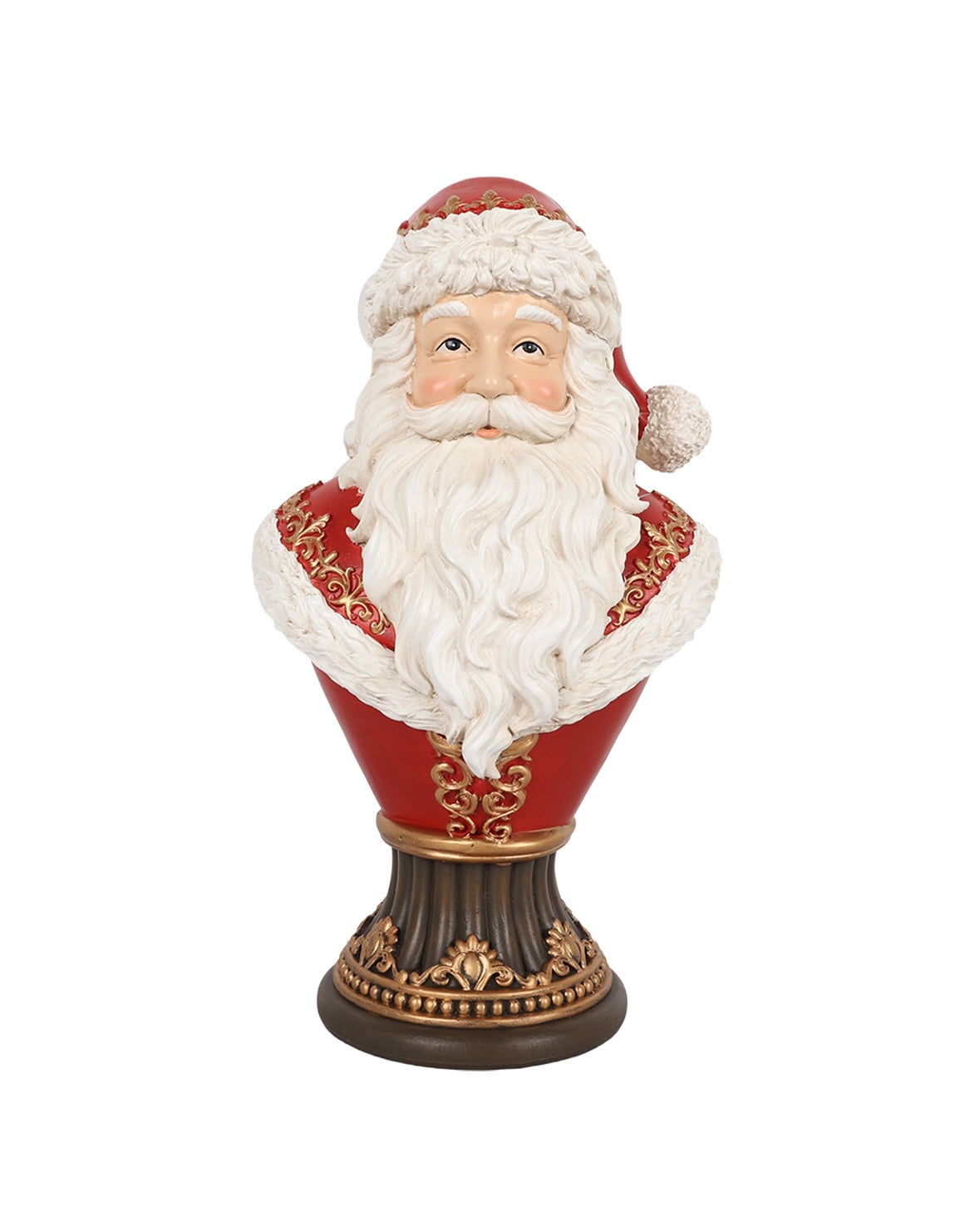 Red Santa Bust with Gold Accents 30cm - OCTOBER ARRIVAL