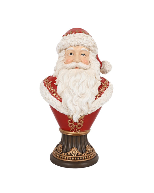 Red Santa Bust with Gold Accents 30cm - OCTOBER ARRIVAL