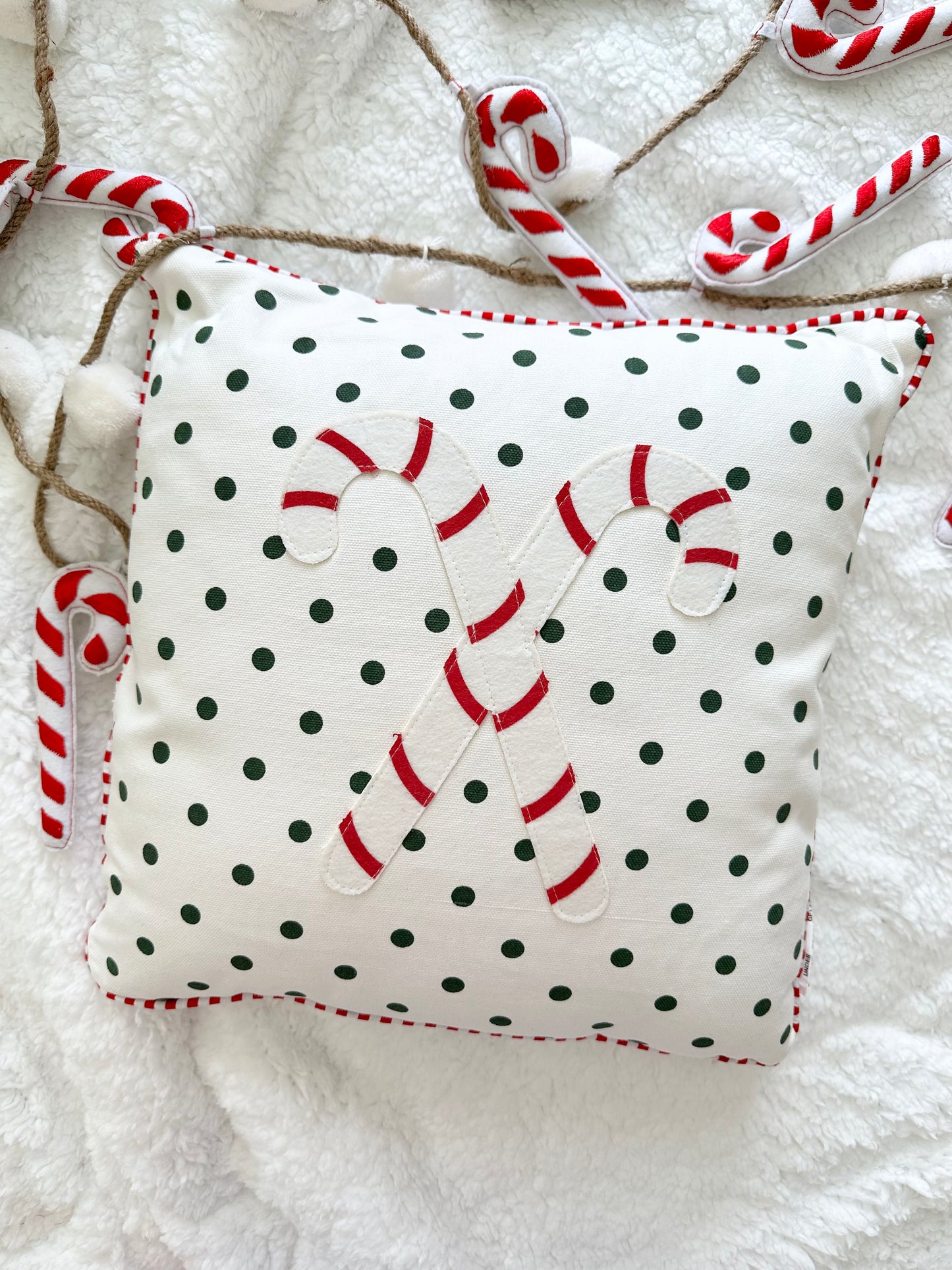 Candy Cane Christmas Cushion