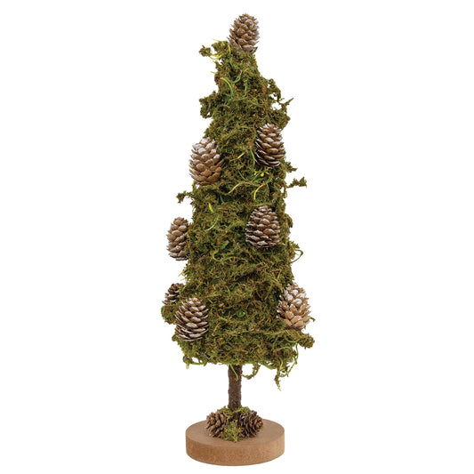 Mossy Tree with Pinecones 40cm