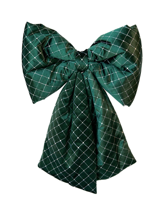 Large Velvet Green Bow 40cm - SEPTEMBER ARRIVAL