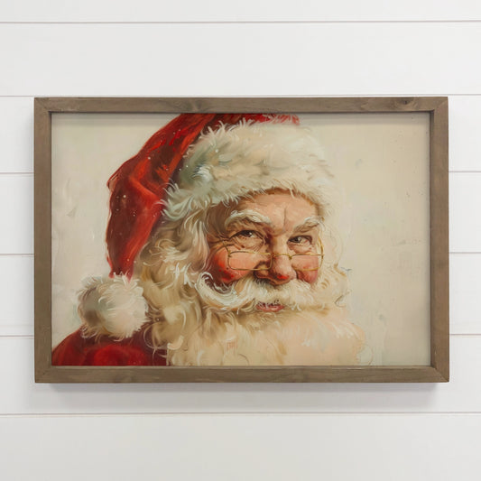 PRE ORDER- “Santa Claus Is Watching You” Canvas Wooden Framed Art
